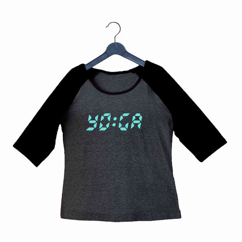Yoga Fitness Yoga TIME FOR YOGA Custom Printed Graphic Design Raglan T-Shirt for Women